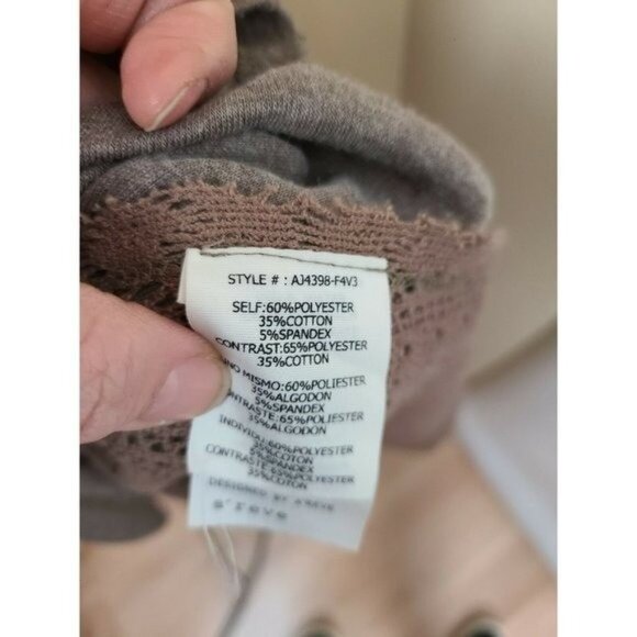 A'reve Womens BOHO Fairy Cardigan Medium Brown Crochet Button Front Oversized - Picture 7 of 8